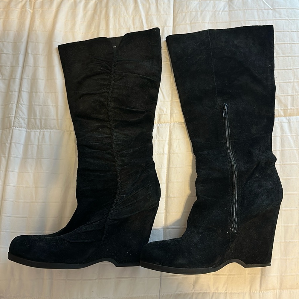 Wedge boots by MIA. Black Suede size 7